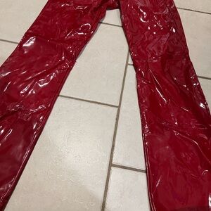 Vintage candy apple red vinyl jeans bought 20 years ago when I could wear them